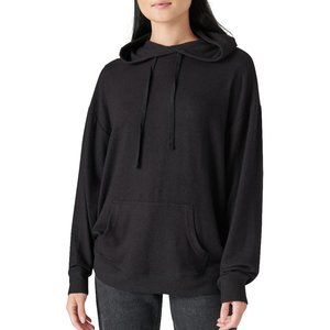 Lucky Brand Cloud Jersey Ribbed Trim Hoodie - Black
